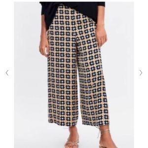 Zara Satin High Rise Wide Leg Pants